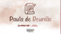 Programação da reunião extraordinária da Câmara de Ponte Nova dia 11/05/2020