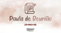 Programação da reunião extraordinária do dia 25/05/2020