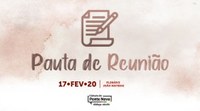 Programação da reunião ordinária da Câmara de Ponte Nova dia 17/02/2020